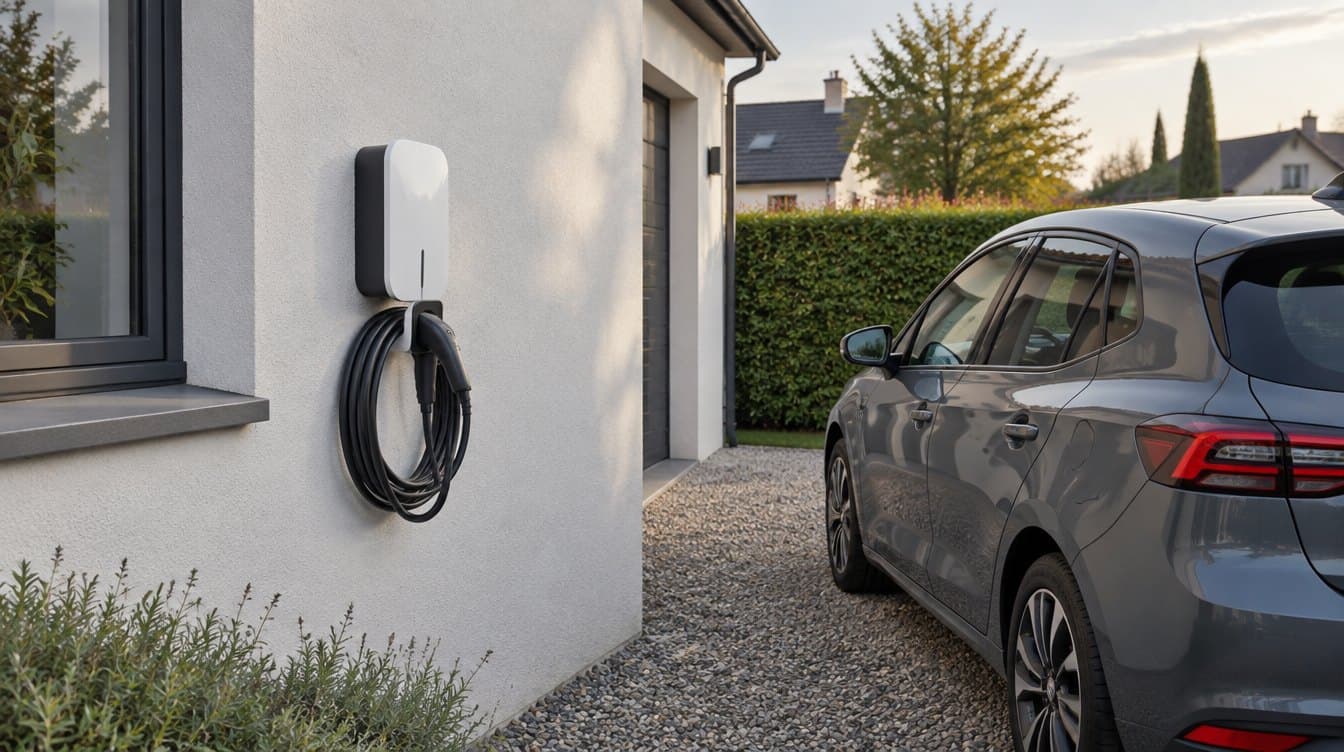 Borne de recharge pour véhicule électrique installée