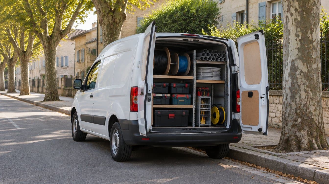 Véhicule utilitaire d'électricien